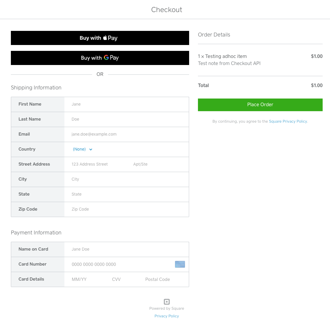 Checkout digitalwallet