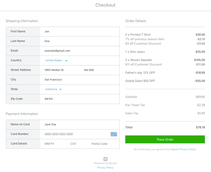Checkout screen 01