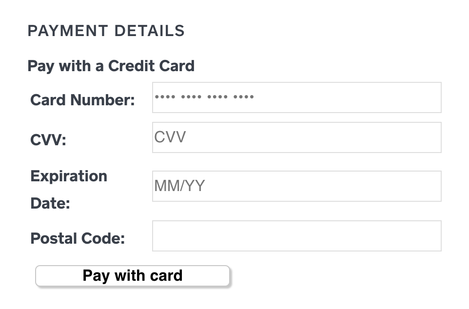 Cookbook paymentform customize css default